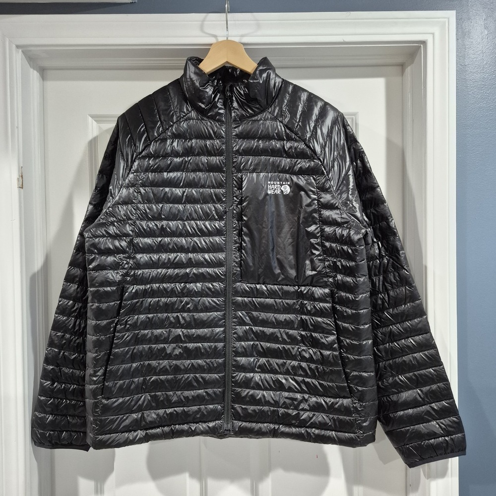 Mountain Hardwear Puffer Jacket Mens XL Black Lightweight Packable Ventano